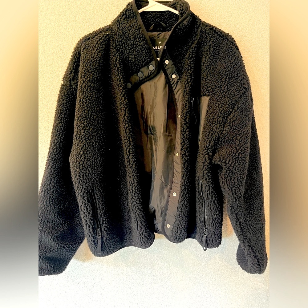 Fabletics Black Sherpa Puffer Jacket